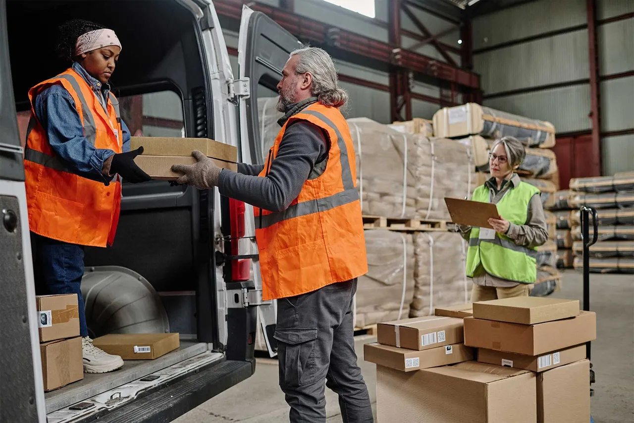 Southwest Packout crew loading inventoried boxes for storage